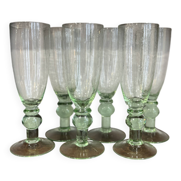 Bubbled glass flutes Montauroux