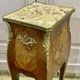 Louis XV style bedside table in rosewood and oak from the 70s with marble top