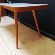 Wooden coffee table, children's desk glass top, interier praha, 1960, Czechoslovakia