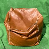 Midcentury Dutch leather pouf or stool or ottoman