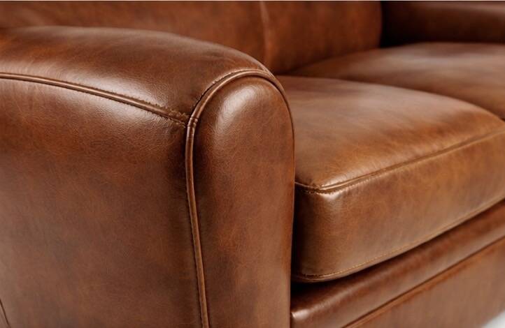 Leather 2-seater sofa