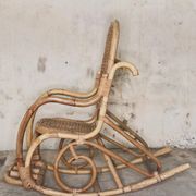 Rattan and cane rocking chair