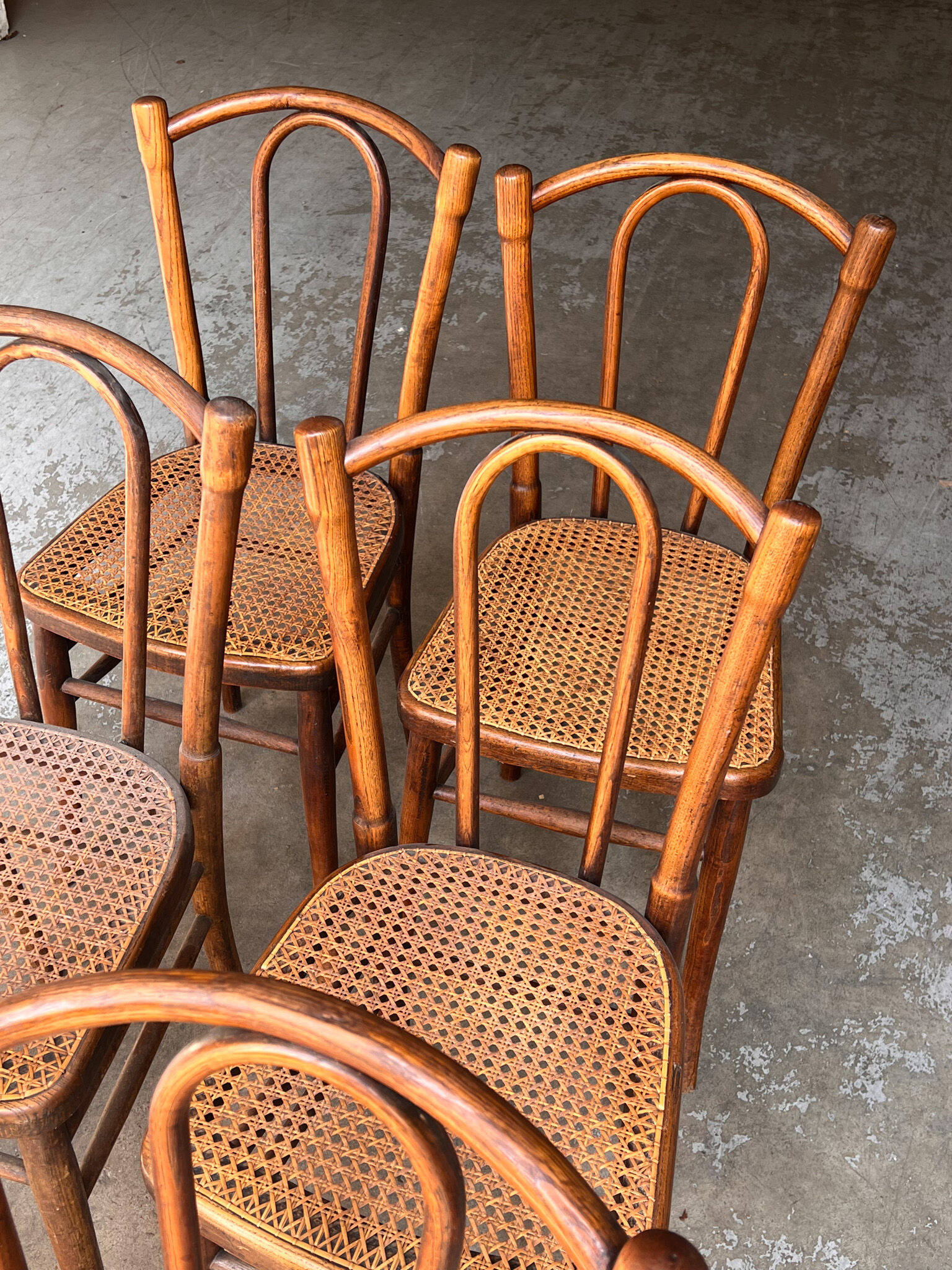 6 chairs bistro old cannage