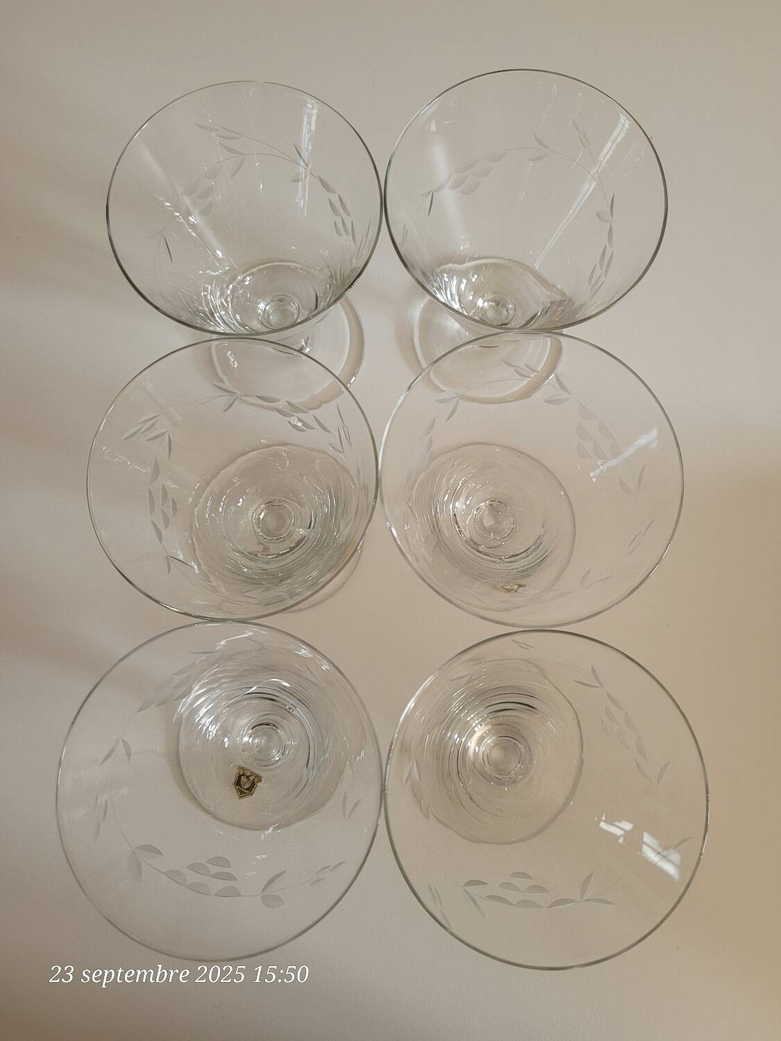 6 crystal water glasses