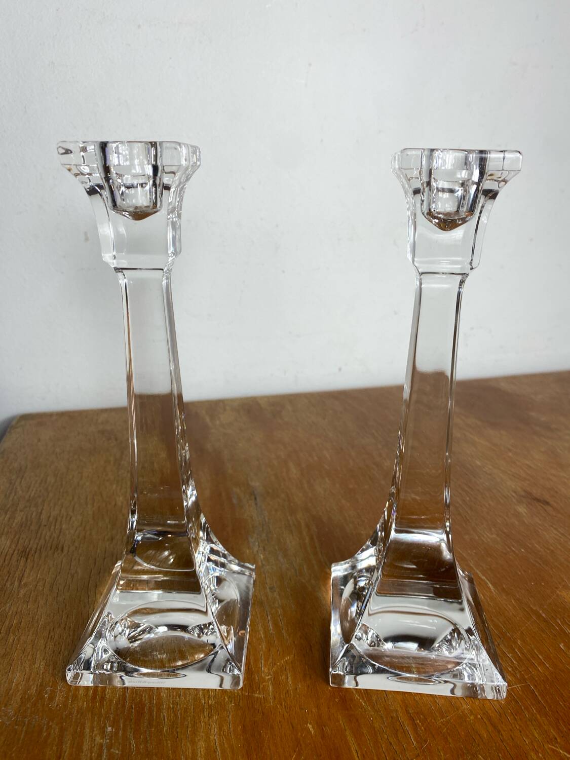 Pair of crystal candlesticks, Villeroy & Bosh