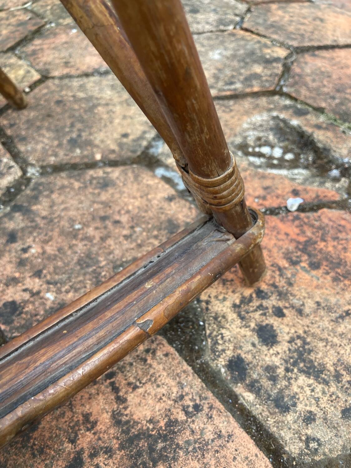 Vintage rattan children's armchair