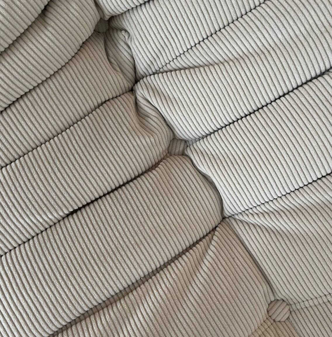 Togo armchair in beige Cotelet velvet by Michel Ducaroy