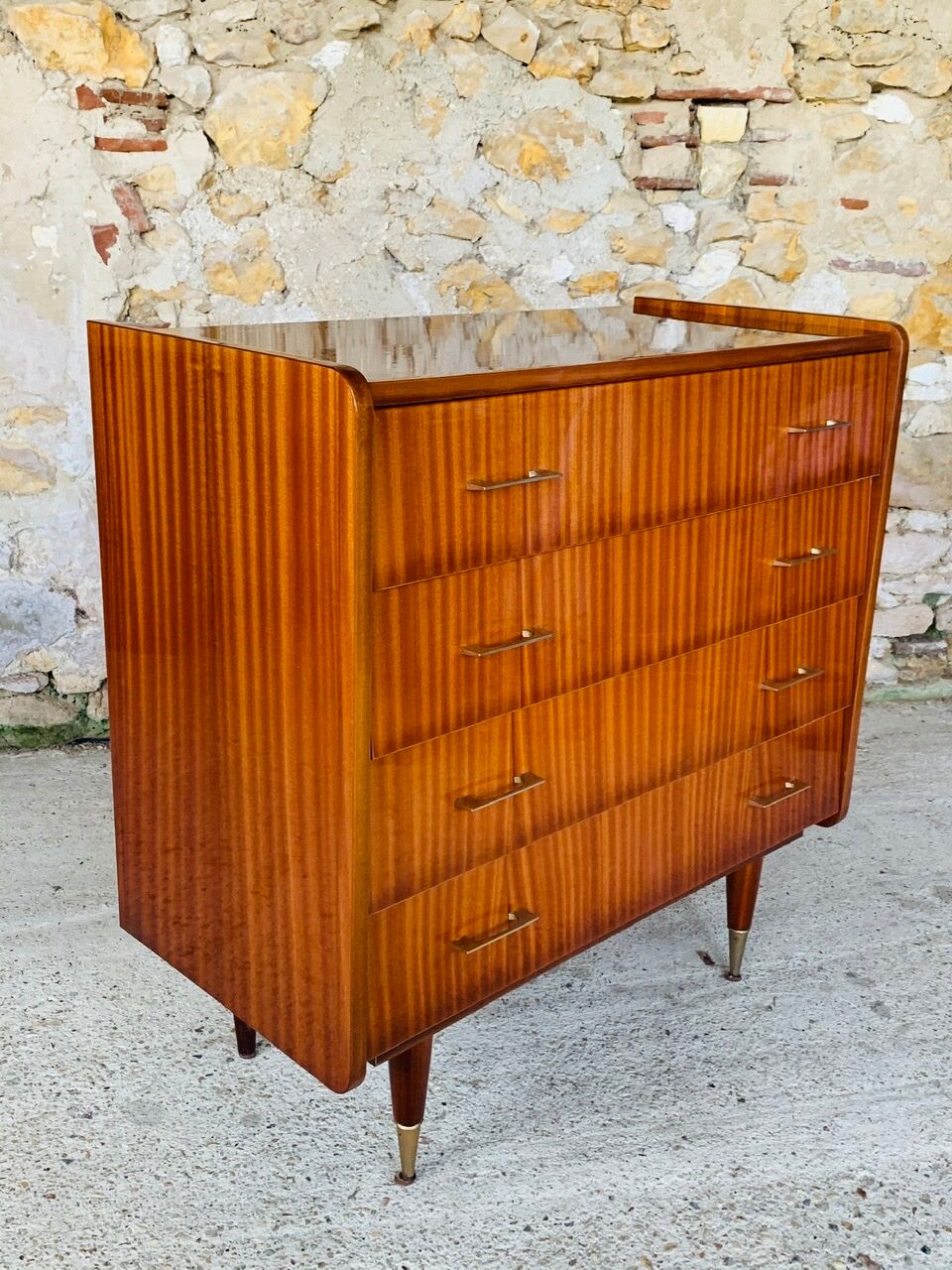 Vintage chest of drawers with 4 drawers by Capelle, circa 60's