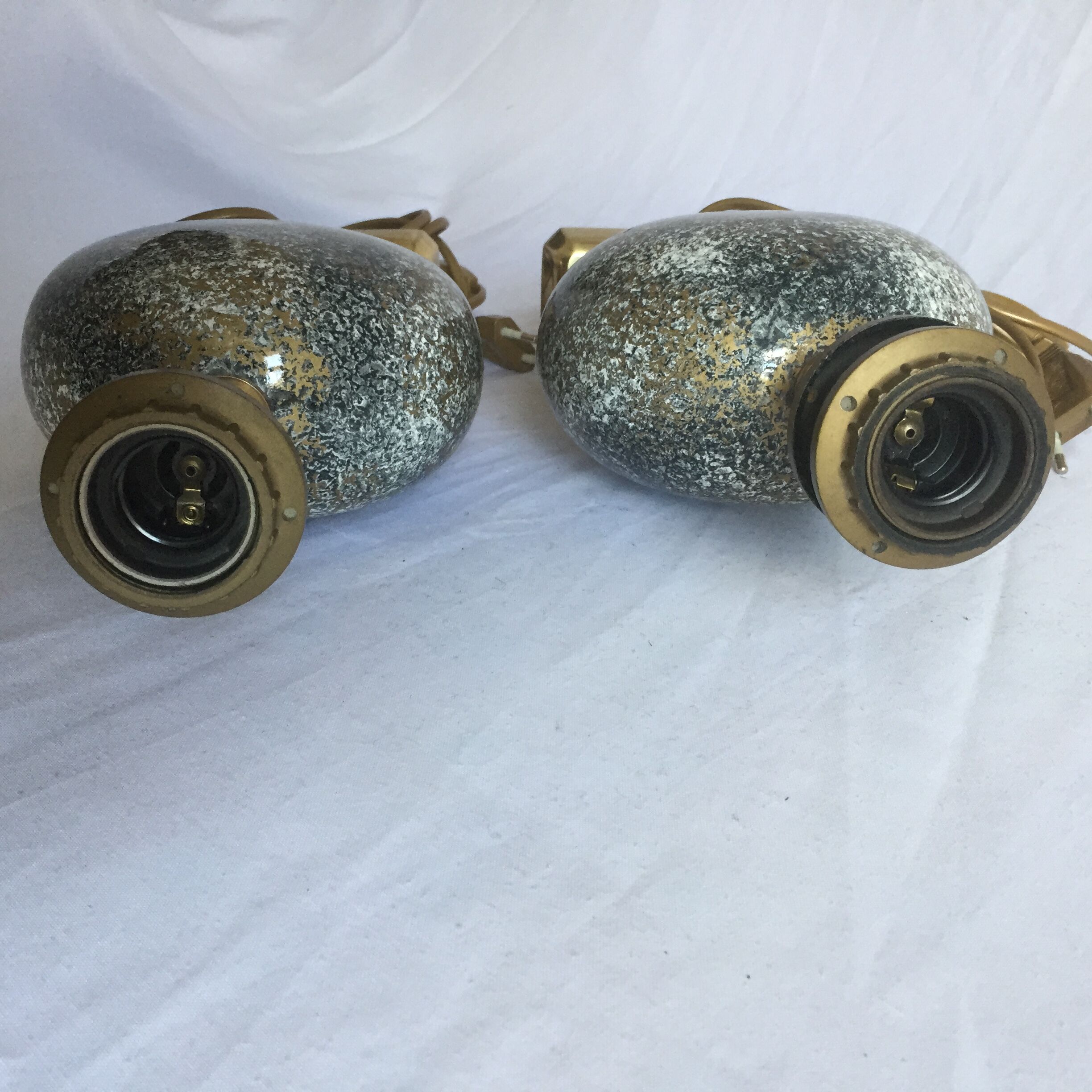 Pair of French 70s lamps Philippe Barbier style