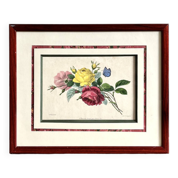 Cadre fleurs roses