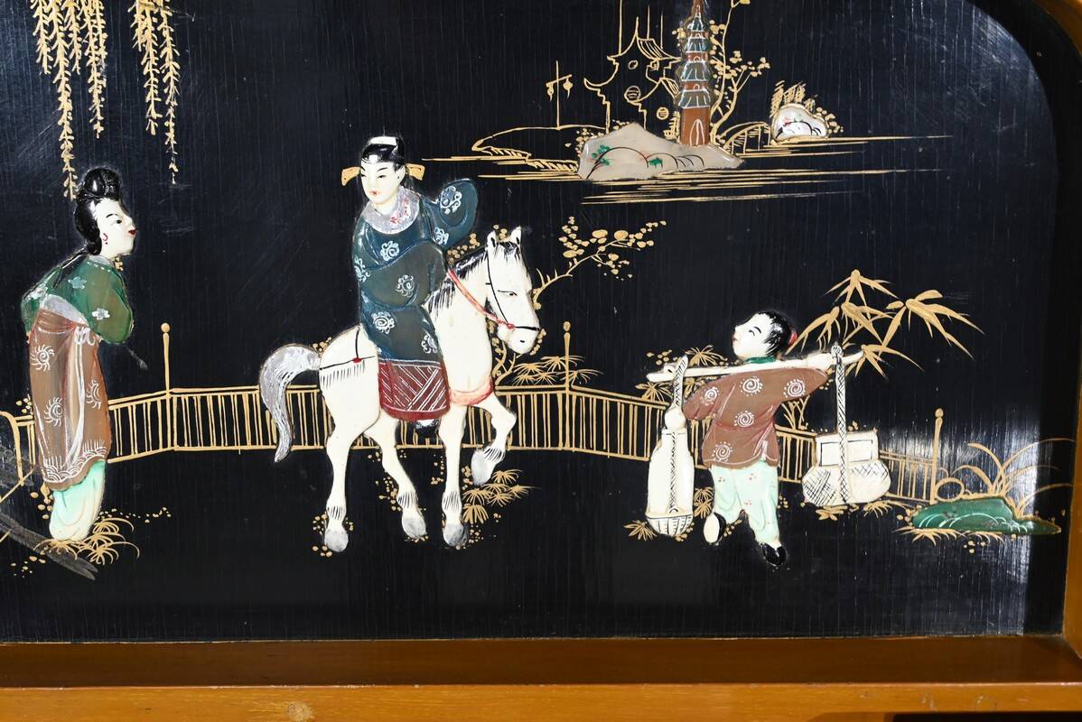 Asian Liquor Cabinet in Lacquered Wood, China – 1950