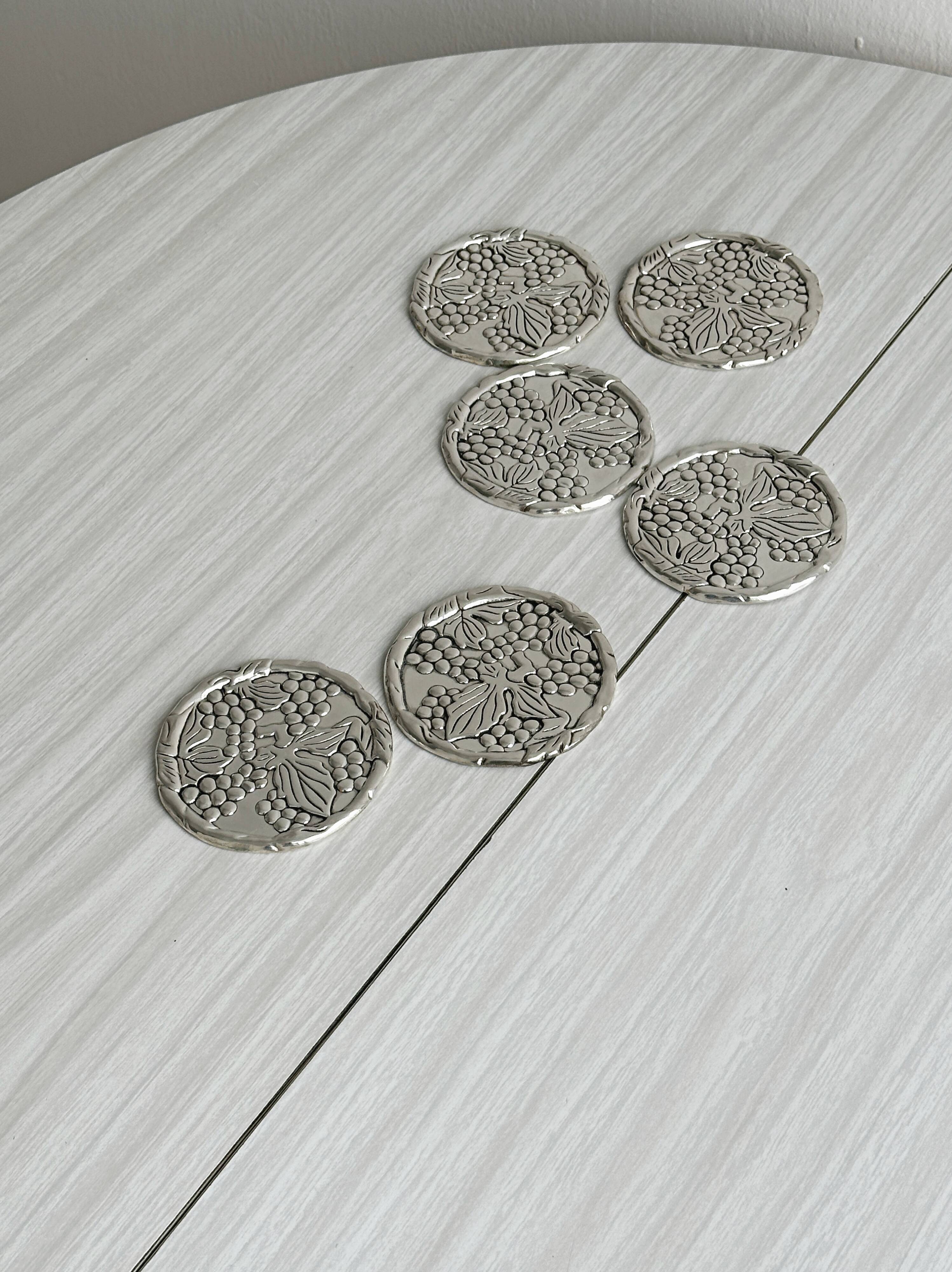 Set of 6 metal coasters