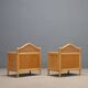 Pair of woven wicker bedside tables from the 1980s.