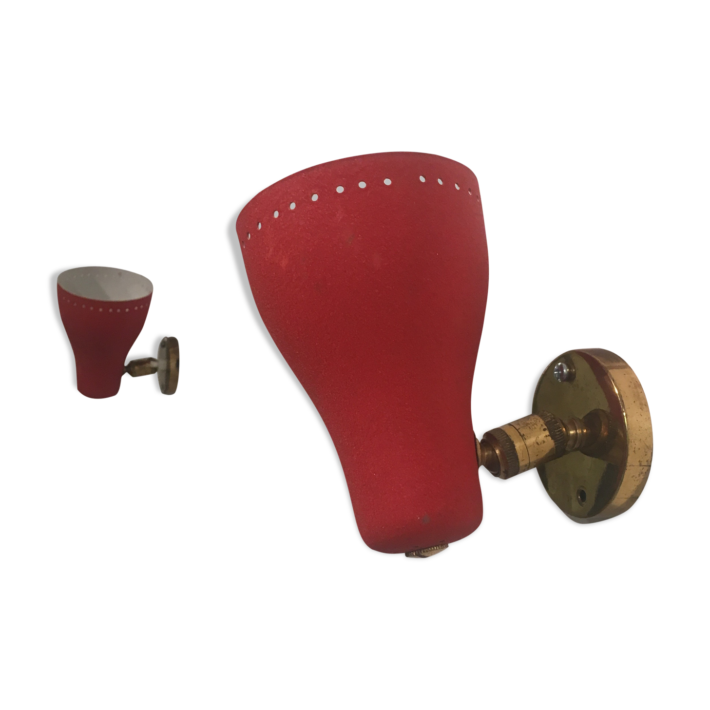 Pair of red vintage fifties appliques