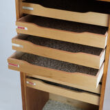 Jalousie Cabinet with Pull-Out Drawers in Teak Wood from the 1960s