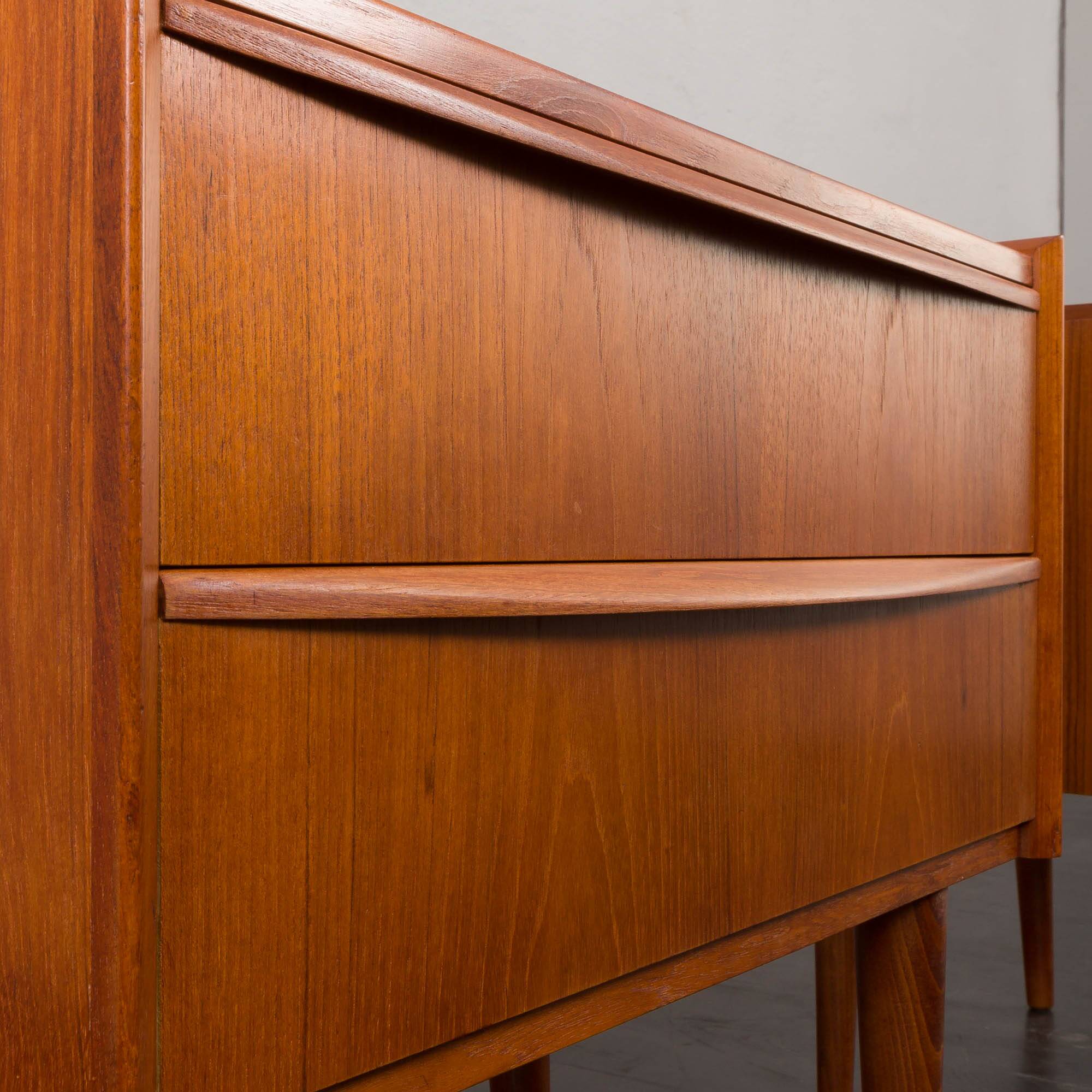 Pair of Danish vintage teak nightstands with 2 drawers, 1960s