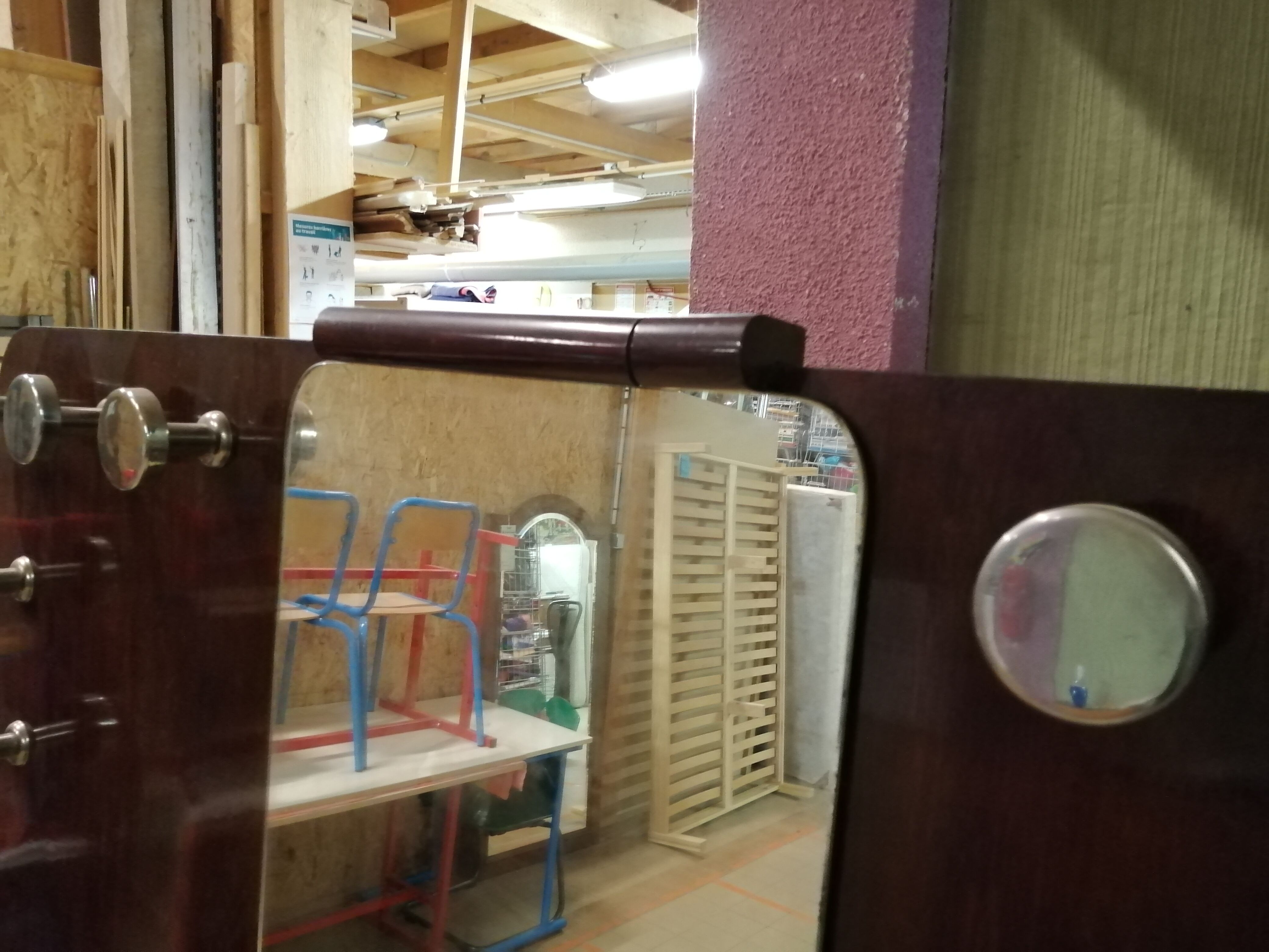 Atypical wall entrance coat rack, 50s