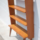 Wood bookcase shelf, wooden shelf on compass legs, storage unit, decoration