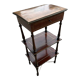 Walnut stand shelf and marquetry with mirror