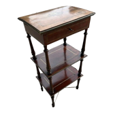 Walnut stand shelf and marquetry with mirror