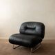 Italian Leather and Chrome Lounge Chairs, 1980s, Set of 3