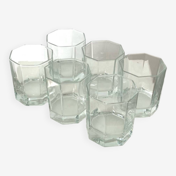 Lot de 6 verres octogonaux vintage