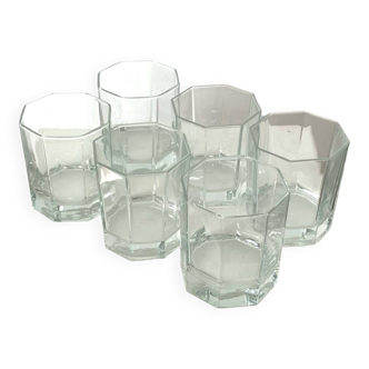 Lot de 6 verres octogonaux vintage