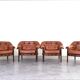 Mid-Century Oak & Leather Armchairs by Arne Norell for Coja, 1960s, Set 4