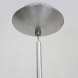 Grande suspension vintage Mercure par Eglo en aluminium brossé et opaline