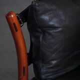 "Lounge chair 'Ilona' by Arne Norell in stained beech and leather, mid-20th century."