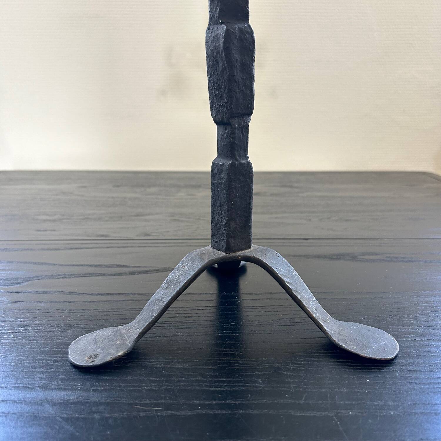 Brutalist wrought iron candlestick