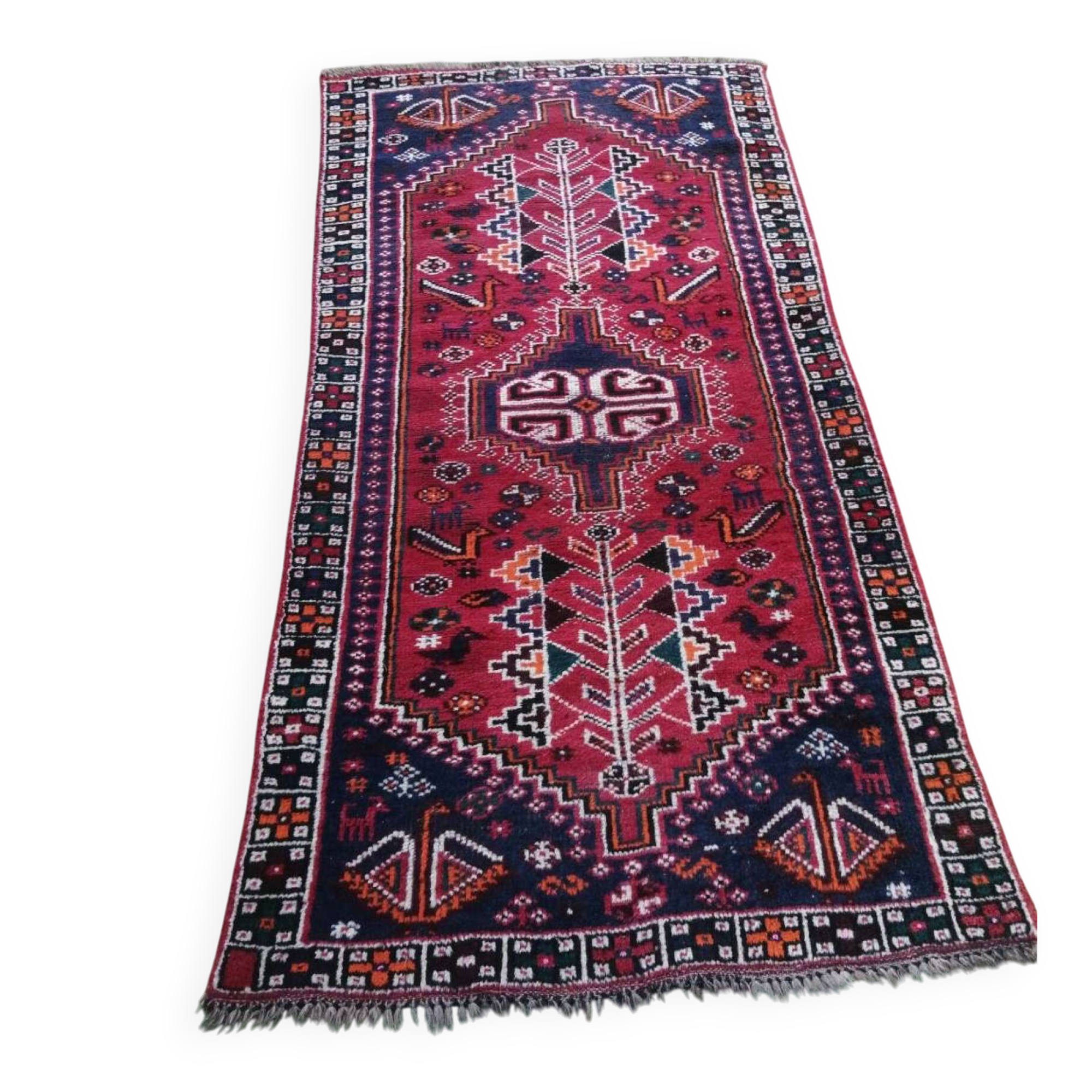 Handmade wool Persian carpet type Shiraz