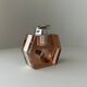 Apricot plexiglass table lighter by Astrolite with silver frame - Space Age Italian 1970s sculpture