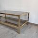 Table basse en laiton doré verre fumé design années 1970