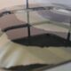 Chrome and smoked glass dressing table with a nesting seat, 1970.
