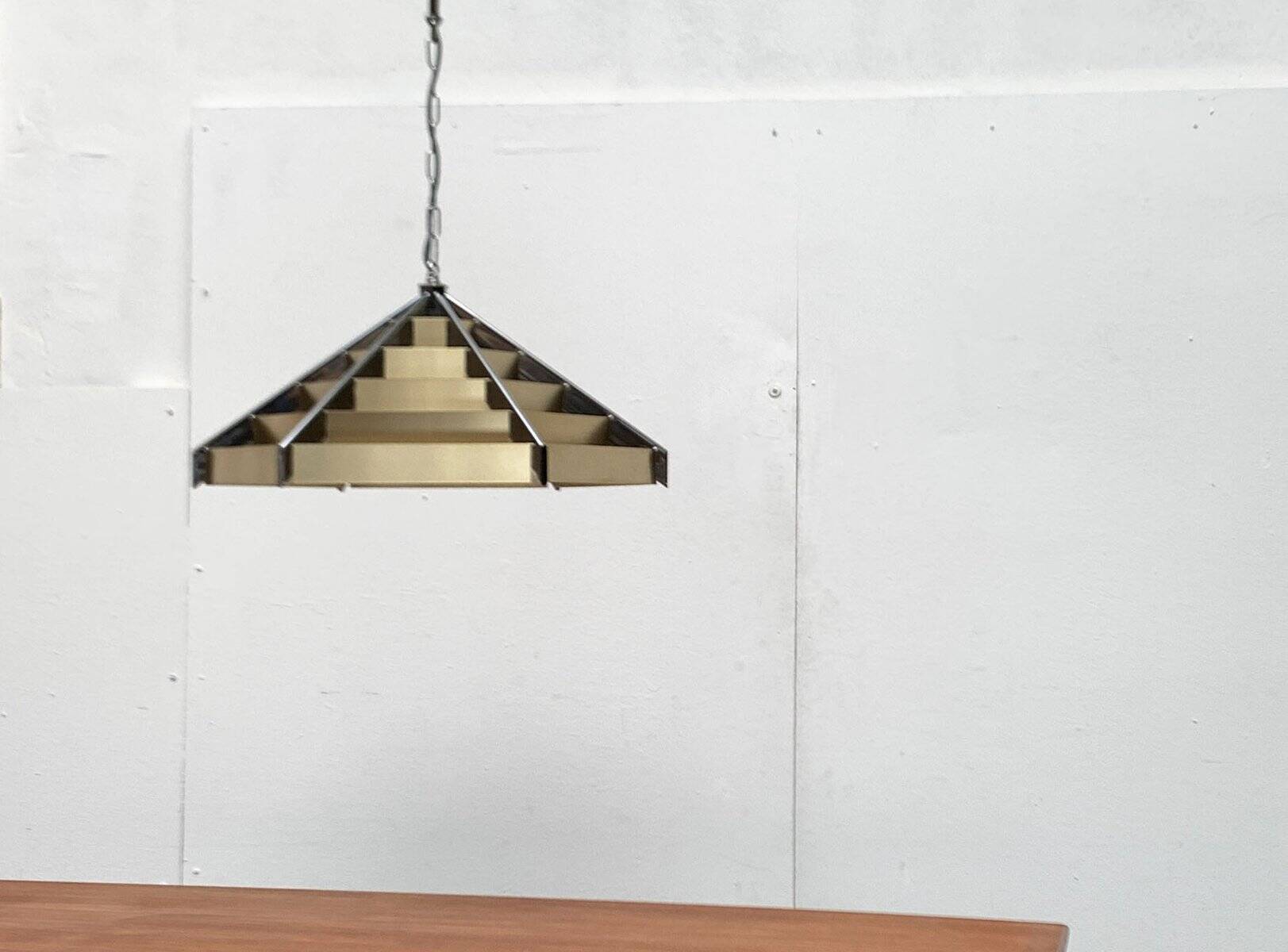 Geometric postmodern vintage pendant lamp, 1980s.