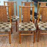 Set of six bamboo chairs from the 70s