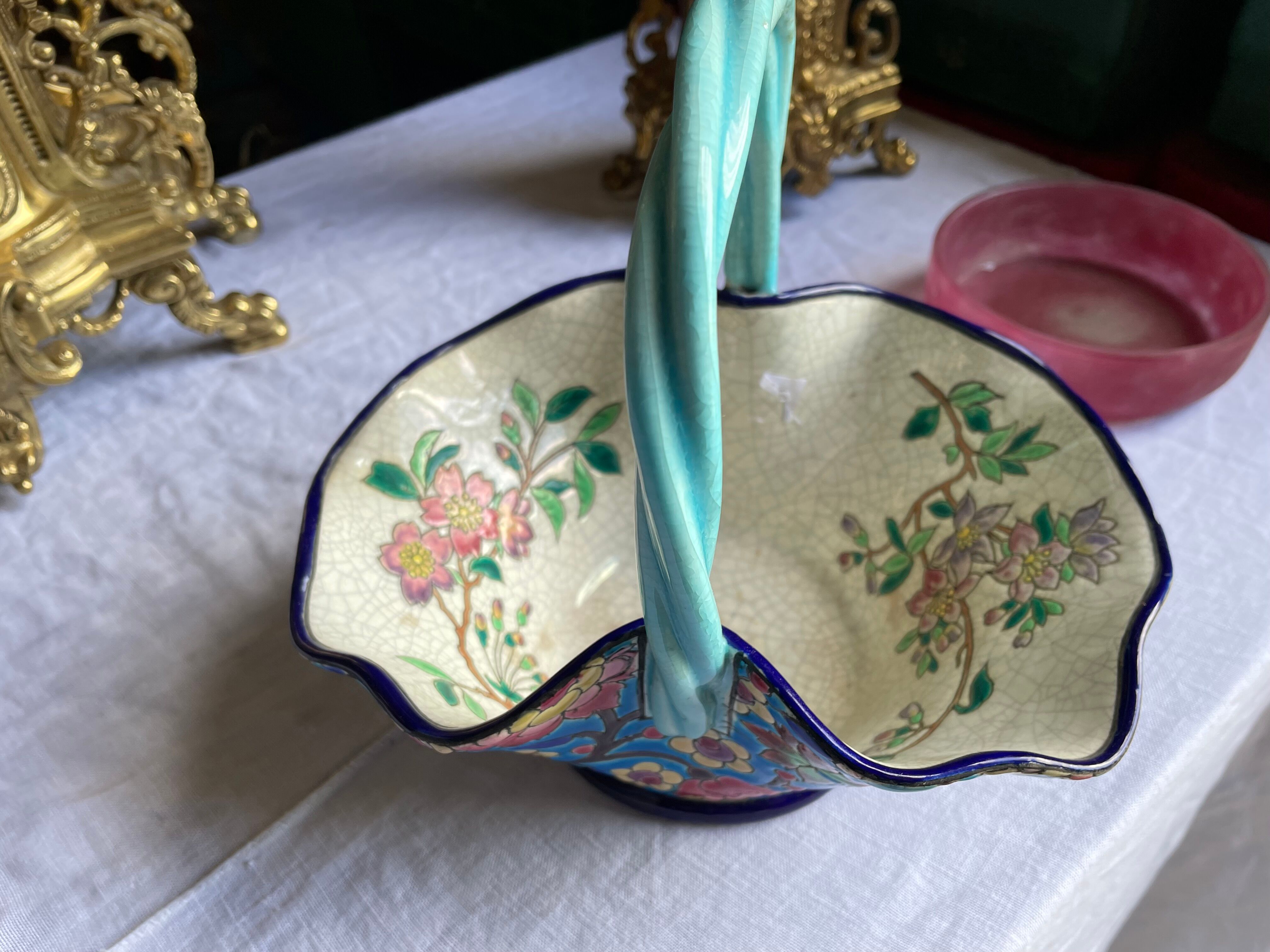 Longwy enamel basket