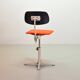 Chaise de bureau industrielle Ahrend De Cirkel avec revêtement en tissu orange, années 1950