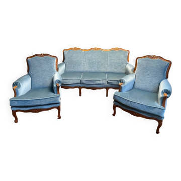 Louis XV style living room Sofa and pair of Armchairs