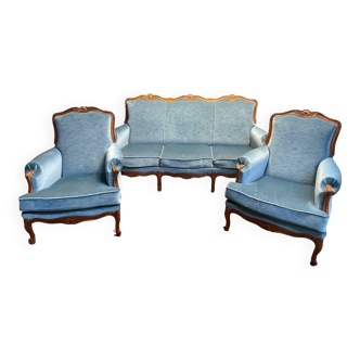 Louis XV style living room Sofa and pair of Armchairs