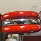 Italian opaline three-ball pendant light, targetty style, 1960s to 70s, very good condition, h70x46