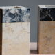 Pair of travertine and granite vases Art Deco