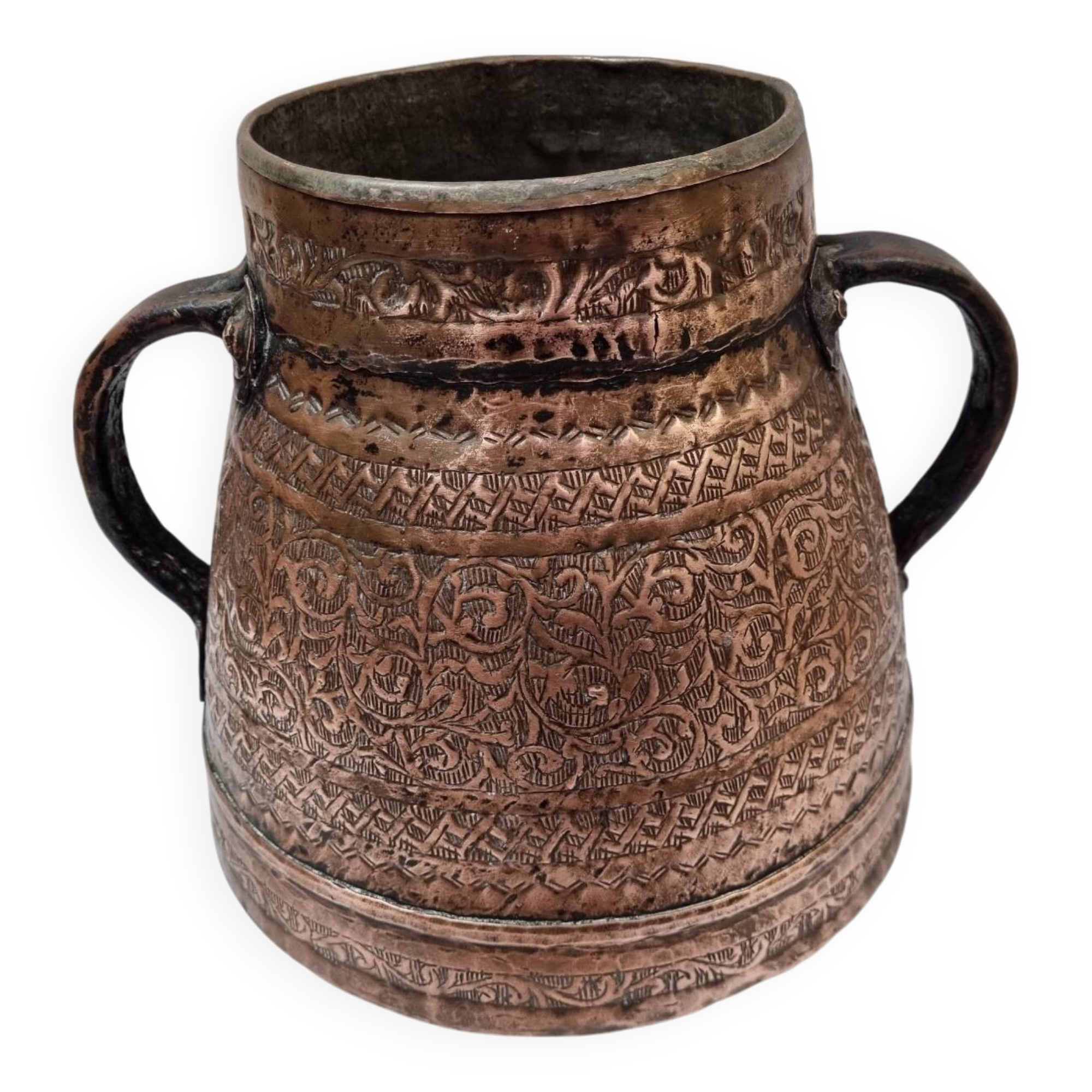 Jarre cuivre gravé, Iran XIXEME,  perse