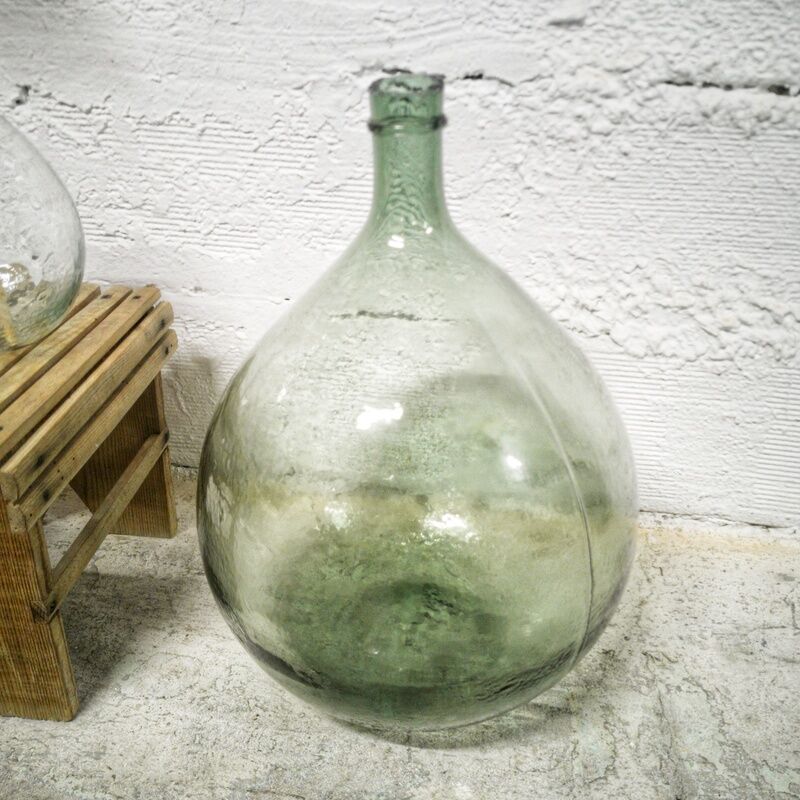 Demijohn green blown glass 20 liters