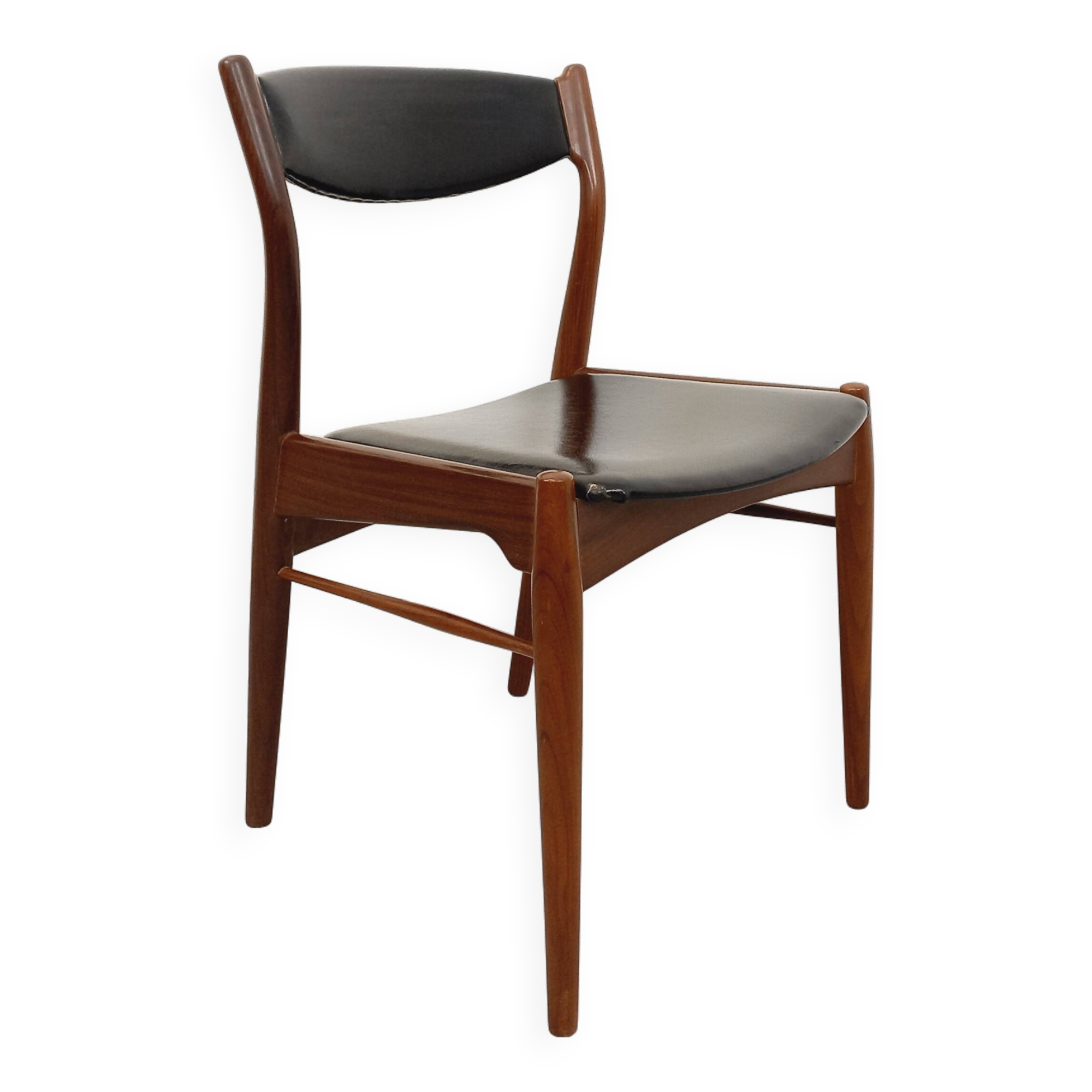 Vintage Scandinavian teak and leatherette chair from the 50s and 60s