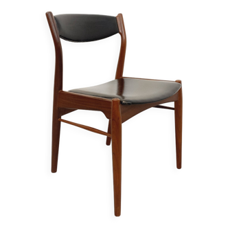 Vintage Scandinavian teak and leatherette chair from the 50s and 60s