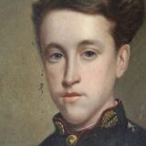 Painting: LETOURNELLE (19th century). Portrait of a schoolgirl. 1862.