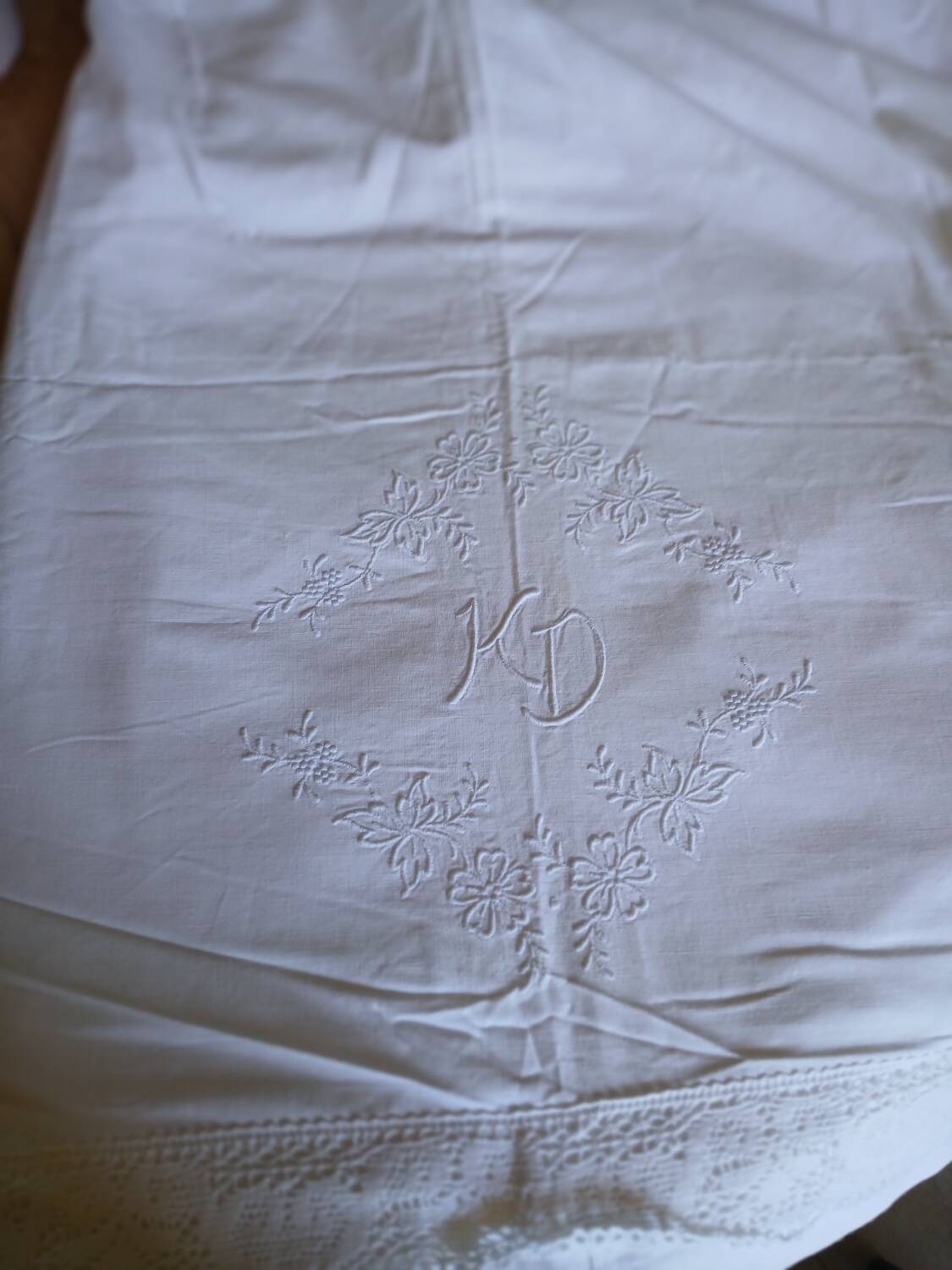 Antique embroidered duvet cover