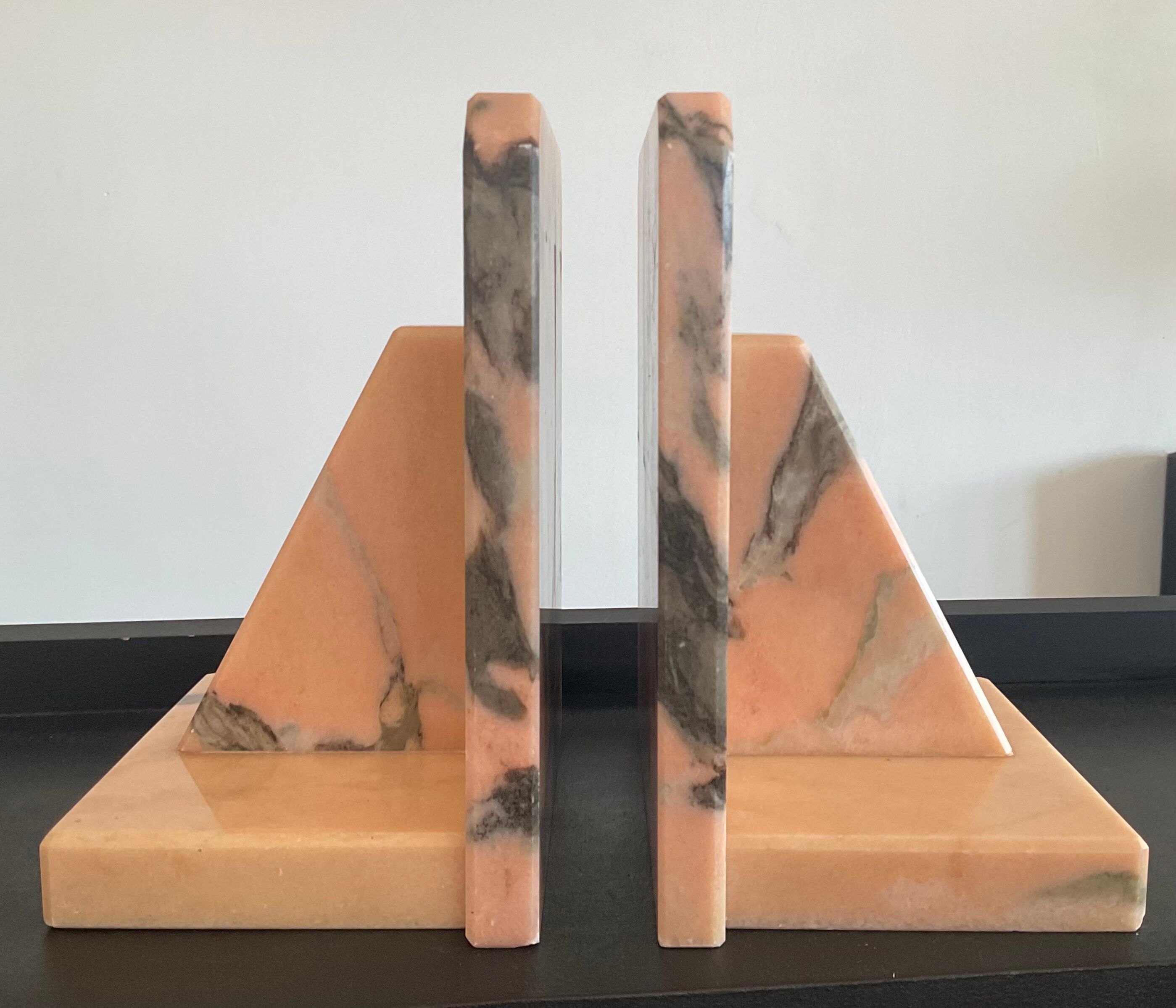 Pair of Art Deco marble bookends